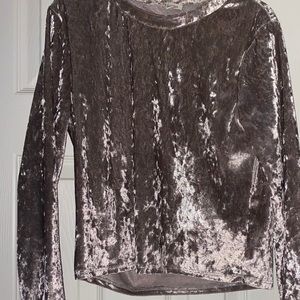 Champagne Velour Crop Top